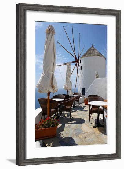 Restaurant Deck Windmill-Larry Malvin-Framed Photographic Print