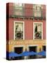 Restaurant Facade and Umbrellas, Guanajuato, Mexico-Nancy Rotenberg-Stretched Canvas