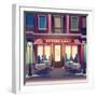 Restaurant Facade. Retro Style Vector Illustration-Doremi-Framed Art Print