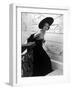 Restaurant Fashions: Cartwheel Hat, Strapless Evening Dress and Stole-Nina Leen-Framed Photographic Print