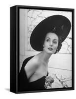 Restaurant Fashions: Cartwheel Hat-Nina Leen-Framed Stretched Canvas