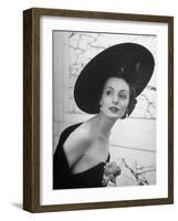 Restaurant Fashions: Cartwheel Hat-Nina Leen-Framed Photographic Print