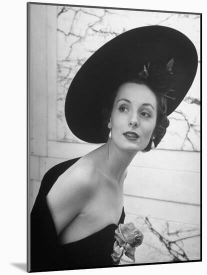 Restaurant Fashions: Cartwheel Hat-Nina Leen-Mounted Photographic Print