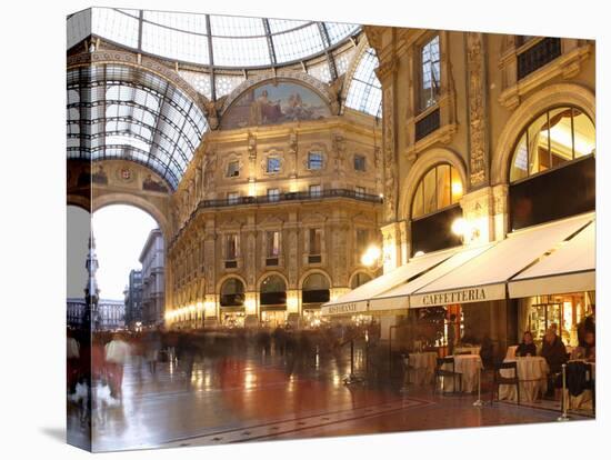 Restaurant, Galleria Vittorio Emanuele, Milan, Lombardy, Italy, Europe-Vincenzo Lombardo-Stretched Canvas