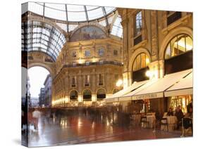 Restaurant, Galleria Vittorio Emanuele, Milan, Lombardy, Italy, Europe-Vincenzo Lombardo-Stretched Canvas