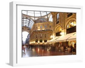 Restaurant, Galleria Vittorio Emanuele, Milan, Lombardy, Italy, Europe-Vincenzo Lombardo-Framed Photographic Print