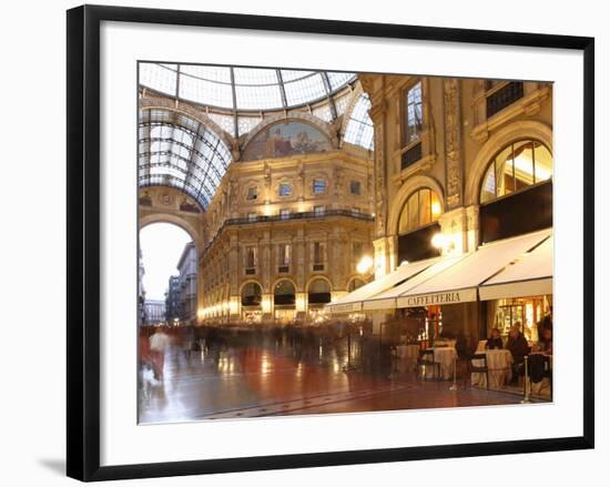 Restaurant, Galleria Vittorio Emanuele, Milan, Lombardy, Italy, Europe-Vincenzo Lombardo-Framed Photographic Print