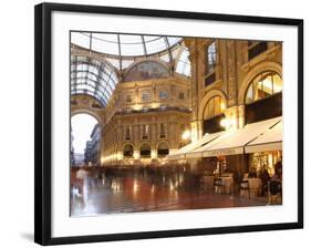 Restaurant, Galleria Vittorio Emanuele, Milan, Lombardy, Italy, Europe-Vincenzo Lombardo-Framed Photographic Print