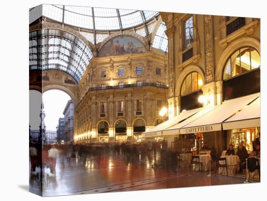 Restaurant, Galleria Vittorio Emanuele, Milan, Lombardy, Italy, Europe-Vincenzo Lombardo-Stretched Canvas