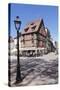 Restaurant in a Half-Timbered House, Colmar, Alsace, France, Europe-Markus Lange-Stretched Canvas