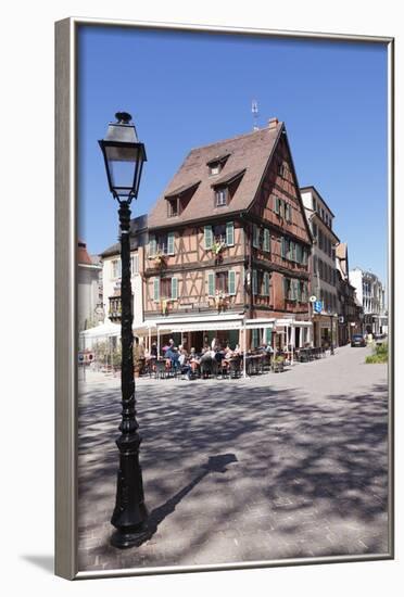 Restaurant in a Half-Timbered House, Colmar, Alsace, France, Europe-Markus Lange-Framed Photographic Print