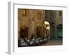 Restaurant in a Small Piazza, San Gimignano, Tuscany, Italy-Janis Miglavs-Framed Photographic Print