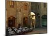Restaurant in a Small Piazza, San Gimignano, Tuscany, Italy-Janis Miglavs-Mounted Photographic Print