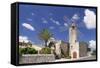 Restaurant in a Windmill, Sineu, Majorca (Mallorca), Balearic Islands, Spain, Mediterranean, Europe-Markus Lange-Framed Stretched Canvas