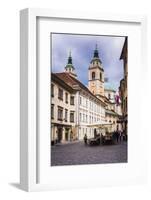 Restaurant in Cobbled Street, Ljubljana, Slovenia, Europe-Matthew Williams-Ellis-Framed Photographic Print