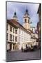 Restaurant in Cobbled Street, Ljubljana, Slovenia, Europe-Matthew Williams-Ellis-Mounted Photographic Print