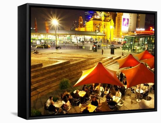 Restaurant in Federation Square, Melbourne, Victoria, Australia-David Wall-Framed Stretched Canvas
