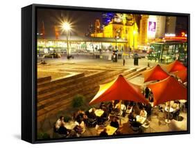 Restaurant in Federation Square, Melbourne, Victoria, Australia-David Wall-Framed Stretched Canvas