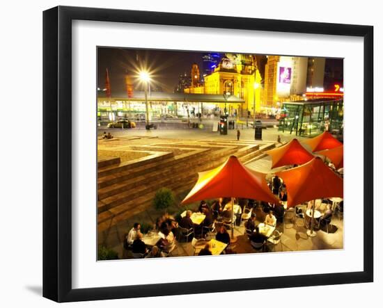 Restaurant in Federation Square, Melbourne, Victoria, Australia-David Wall-Framed Premium Photographic Print