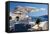 Restaurant in Greece II-Larry Malvin-Framed Stretched Canvas