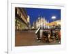 Restaurant in Piazza Duomo at Dusk, Milan, Lombardy, Italy, Europe-Vincenzo Lombardo-Framed Photographic Print