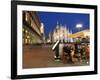 Restaurant in Piazza Duomo at Dusk, Milan, Lombardy, Italy, Europe-Vincenzo Lombardo-Framed Photographic Print