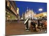 Restaurant in Piazza Duomo at Dusk, Milan, Lombardy, Italy, Europe-Vincenzo Lombardo-Mounted Photographic Print