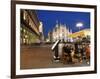 Restaurant in Piazza Duomo at Dusk, Milan, Lombardy, Italy, Europe-Vincenzo Lombardo-Framed Photographic Print