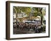 Restaurant in Placa De La Constitucio, Soller, Mallorca (Majorca), Balearic Islands, Spain, Mediter-Stuart Black-Framed Photographic Print