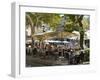 Restaurant in Placa De La Constitucio, Soller, Mallorca (Majorca), Balearic Islands, Spain, Mediter-Stuart Black-Framed Photographic Print