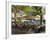 Restaurant in Placa De La Constitucio, Soller, Mallorca (Majorca), Balearic Islands, Spain, Mediter-Stuart Black-Framed Photographic Print