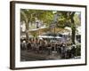 Restaurant in Placa De La Constitucio, Soller, Mallorca (Majorca), Balearic Islands, Spain, Mediter-Stuart Black-Framed Photographic Print