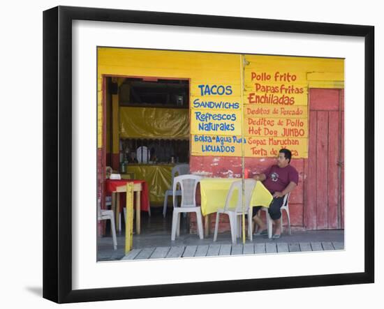 Restaurant in Puerto Corinto, Department of Chinandega, Nicaragua, Central America-Richard Cummins-Framed Premium Photographic Print