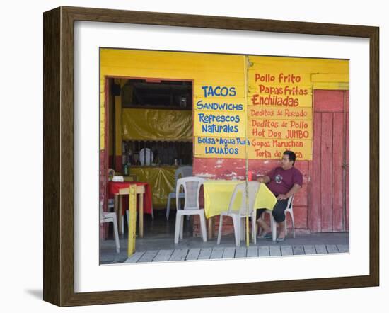 Restaurant in Puerto Corinto, Department of Chinandega, Nicaragua, Central America-Richard Cummins-Framed Photographic Print