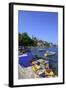 Restaurant in Symi Harbour, Symi, Dodecanese, Greek Islands, Greece, Europe-Neil Farrin-Framed Photographic Print