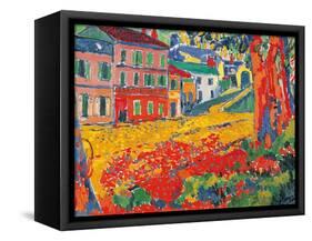 Restaurant La Machine at Bougival-Maurice De Vlaminck-Framed Stretched Canvas