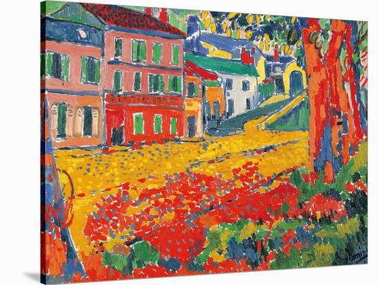 Restaurant La Machine at Bougival-Maurice De Vlaminck-Stretched Canvas