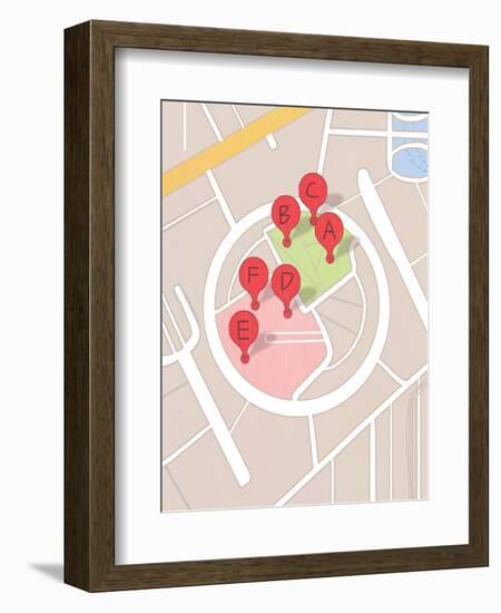 Restaurant Map-A Richard Allen-Framed Giclee Print