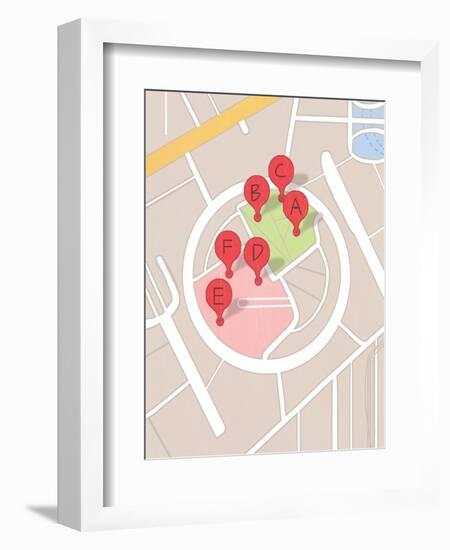 Restaurant Map-A Richard Allen-Framed Giclee Print