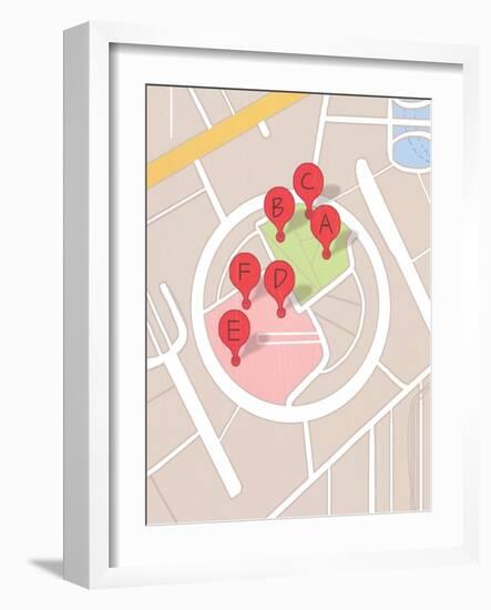 Restaurant Map-A Richard Allen-Framed Giclee Print