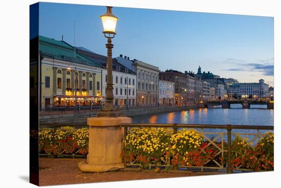 Restaurant on Sodra Hamngatan and Canal at Dusk, Gothenburg, Sweden, Scandinavia, Europe-Frank Fell-Stretched Canvas