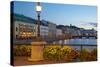 Restaurant on Sodra Hamngatan and Canal at Dusk, Gothenburg, Sweden, Scandinavia, Europe-Frank Fell-Stretched Canvas