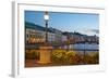 Restaurant on Sodra Hamngatan and Canal at Dusk, Gothenburg, Sweden, Scandinavia, Europe-Frank Fell-Framed Photographic Print