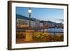 Restaurant on Sodra Hamngatan and Canal at Dusk, Gothenburg, Sweden, Scandinavia, Europe-Frank Fell-Framed Photographic Print