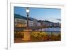 Restaurant on Sodra Hamngatan and Canal at Dusk, Gothenburg, Sweden, Scandinavia, Europe-Frank Fell-Framed Photographic Print