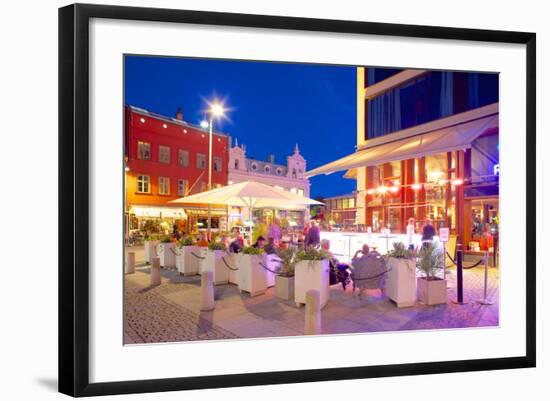 Restaurant on Vallgatan at Dusk, Gothenburg, Sweden, Scandinavia, Europe-Frank Fell-Framed Photographic Print