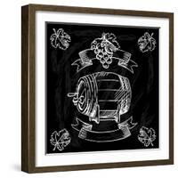 Restaurant or Bar Wine List on Chalkboard Background-incomible-Framed Art Print