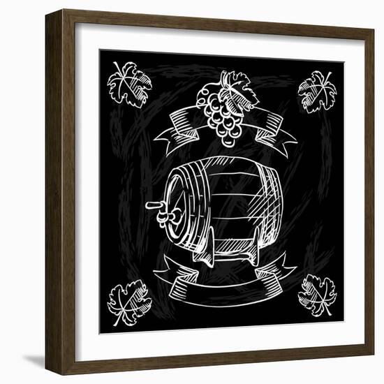 Restaurant or Bar Wine List on Chalkboard Background-incomible-Framed Art Print