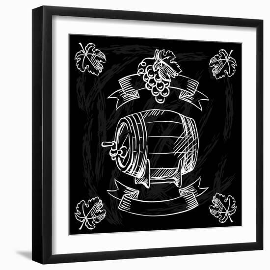 Restaurant or Bar Wine List on Chalkboard Background-incomible-Framed Art Print