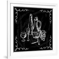 Restaurant or Bar Wine List on Chalkboard Background-incomible-Framed Art Print